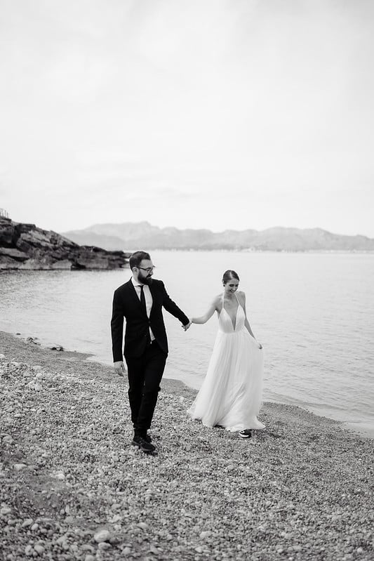 Beach Wedding in Mallorca, Spain - Love by the sea, toes in the sand.